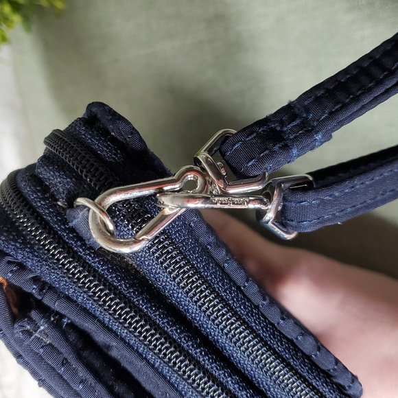 2/$20 Vera Bradley Navy and Red Embroidered Floral Wallet Crossbody Bag - Picture 11 of 12